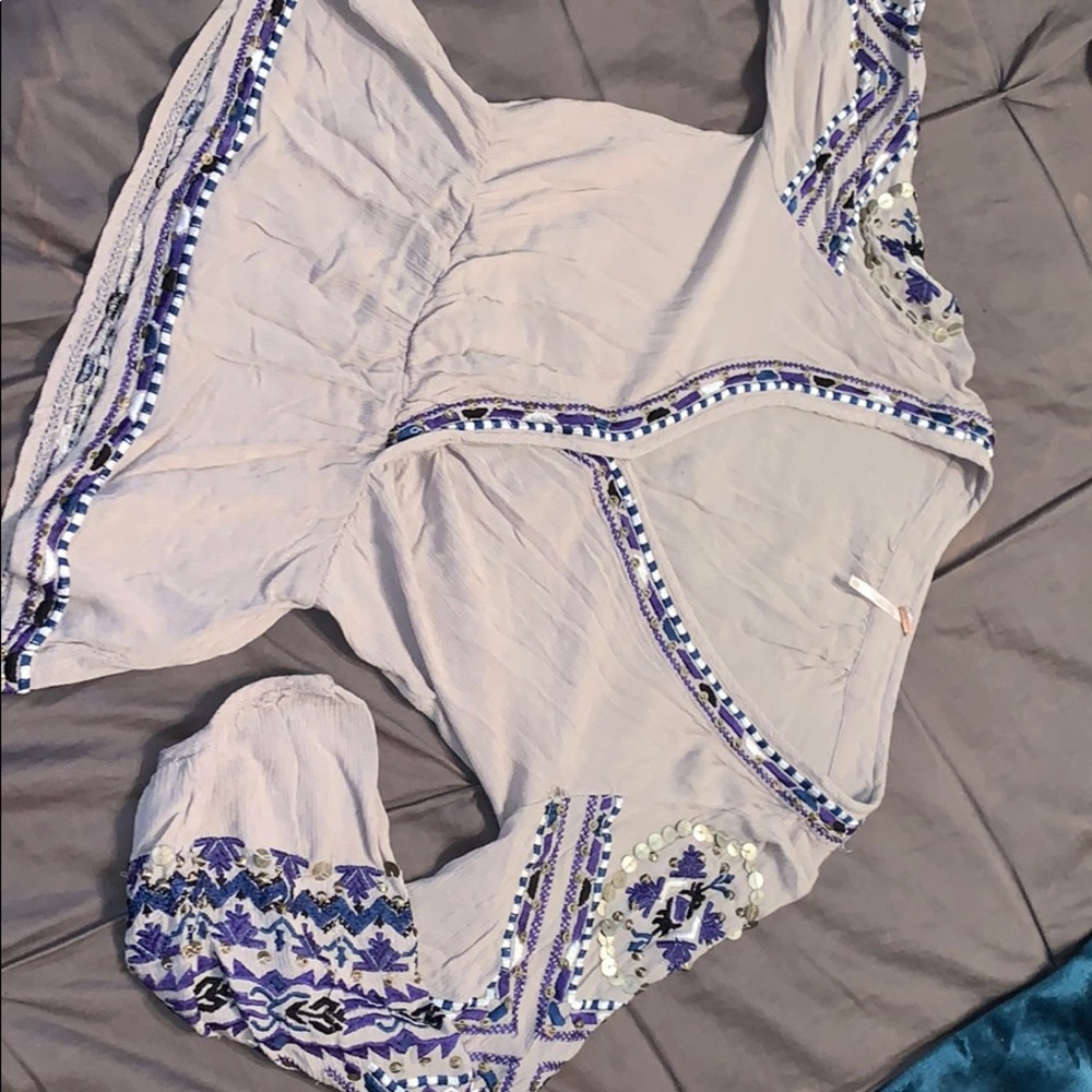 Free People snap cross over top w details